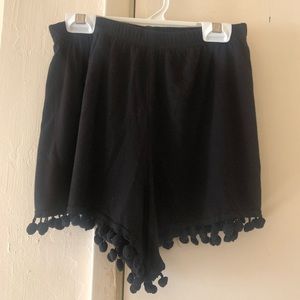Boohoo Black Pom Pom Shorts